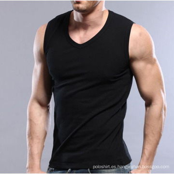 Venta al por mayor baratos Negro Tank Top llano para los hombres